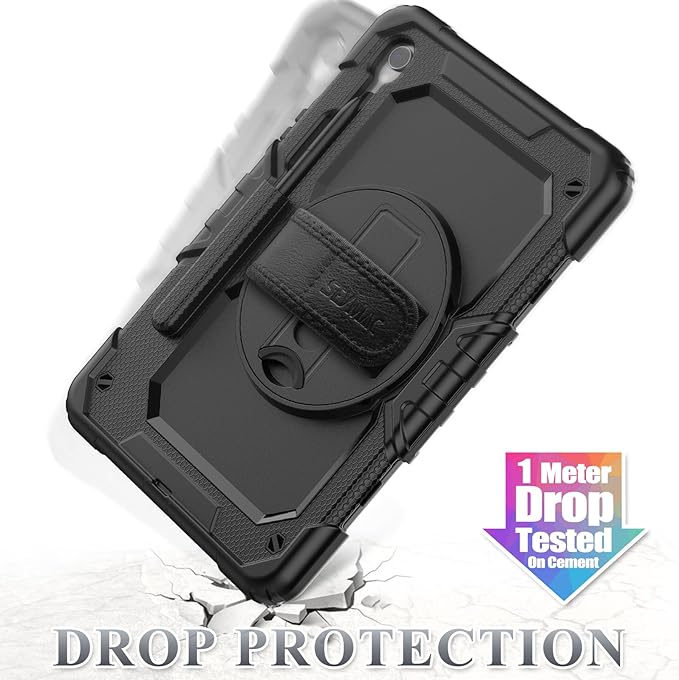 SEYMAC stock Case for Samsung Galaxy Tab S10 Lite / S10 FE / S9 FE 5G / S9 Tablet Case 10.9''/ 11'' Protective with Screen Protector, Pen Holder, 360 Rotate Stand, Hand Strap, Shoulder Strap, Black1