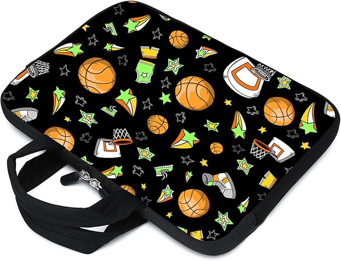 Laptop Sleeve Case 11.6" 12.1 Inch Neoprene Laptop Sleeve/Notebook Computer Pocket Case/Chromebook Case/Tablet Briefcase Carrying Bag Compatible For Men， Women ，boys， girls (basketball)