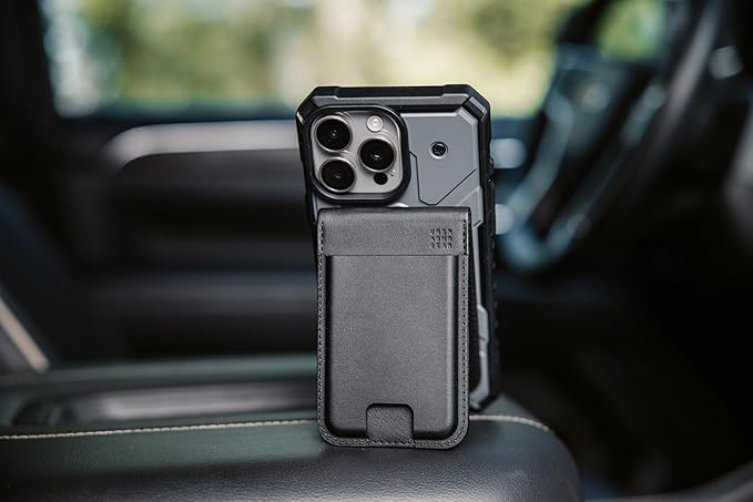 URBAN ARMOR GEAR UAG Slim Wallet PU Vegan Leather Black 5 Cards Holder with Kickstand, Metropolis Magnetic Wallet Compatible with MagSafe for iPhone, Galaxy