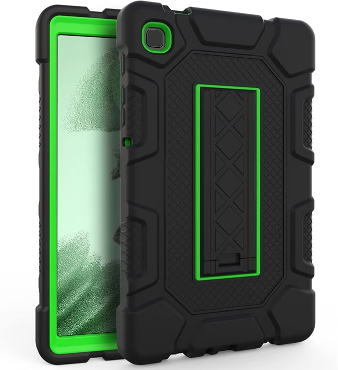 Rantice Samsung Galaxy Tab A7 Case with Kickstand, Shockproof Rugged Tablet Case for Galaxy Tab A7 (SM-T220/T225), Black+Green