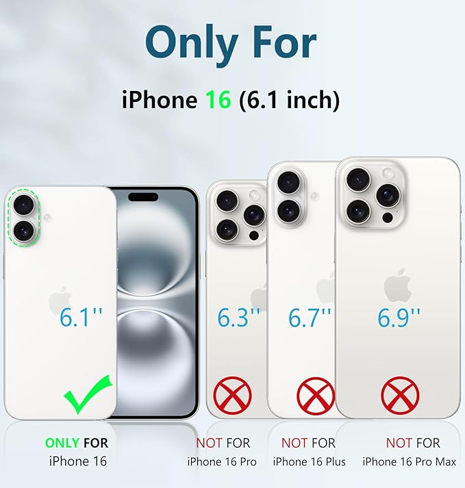 FNTCASE for iPhone 16 Phone Case: for iPhone 16 case with Kickstand Shockproof Military Grade Protective Cover - Dual Layer Full Protection Sturdy Matte Textured Drop Proof - 6.1 Inch Red