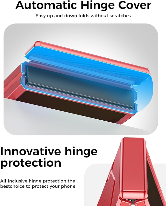 for Samsung Galaxy Z Flip 7 Case,Built-in Privacy Screen Protector&Hinge Protection Shockproof All-Inclusive Smartphone Cover for Samsung Galaxy Z Flip 7(Coral Red)