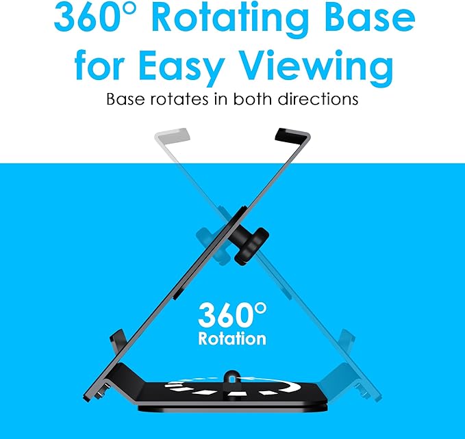 Kiosk Stand Compatible with iPad – Universal Tablet Holder 8-13 Inch, 360 Rotate, Anti-Theft Lock, Desk Accessories, PreDrilled Mounting Holes - Office Desk Accessories, Checkout, Black