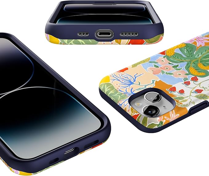 Casely iPhone 14 Case | Botanical Blooms | Floral Patchwork | Compatible with MagSafe | Bold Protective Design