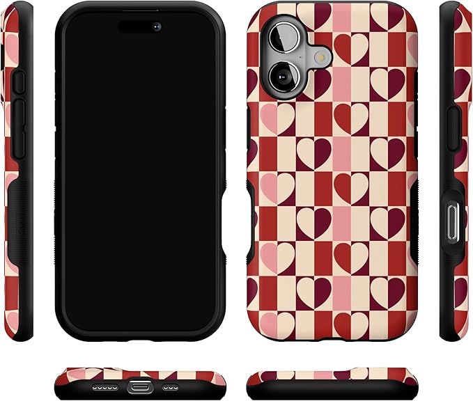 Casely iPhone 17 Case | Love's a Game | Retro Hearts | Bold Protective Design | Compatible with MagSafe