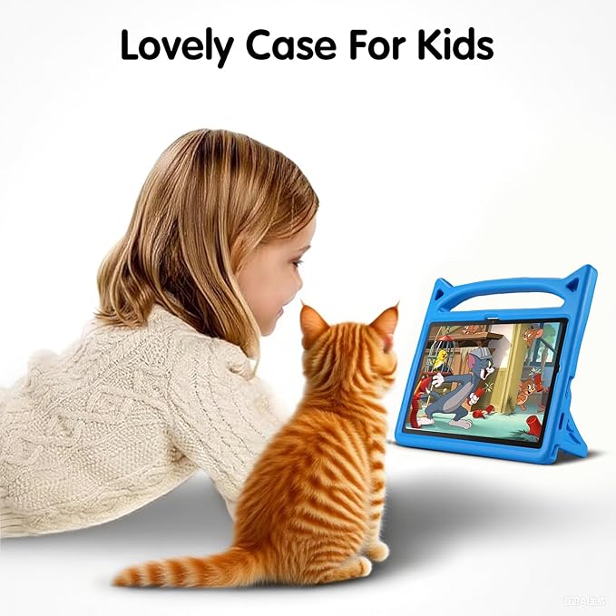 Kids Case for Samsung Galaxy Tab A9 Plus 11inch 2023, Lightweight Durable Shockproof Samsung Galaxy Tab A9+ Cover with Handle,Build-in Kickstand for Kids (Blue)