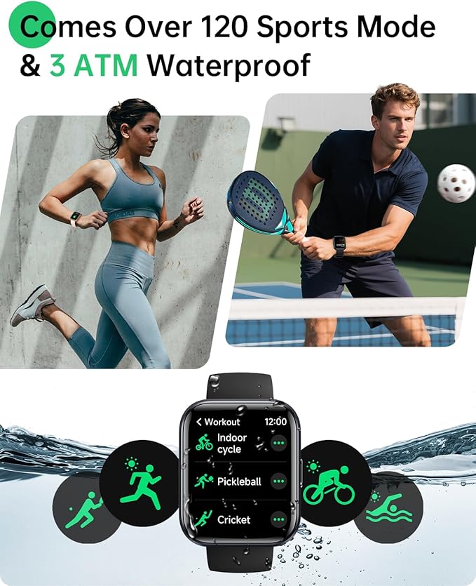 Smart Watches for Women and Men - 2025 New Smart Watch with 3 ATM Waterproof 1.83" Display 120+Sports,Fitness Tracker for iPhone Android Phone,Alexa,Call&Notification Alerts,Heart Rate&Sleep Monitor