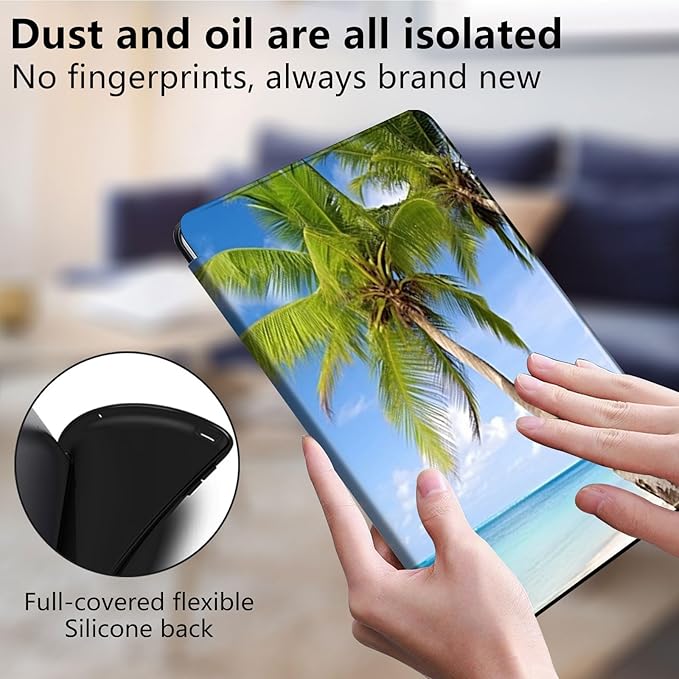 Case for Lenovo Tab P11 Plus Case 2021 (TB-J616F / J616X), 360 Degree Rotating Folding Stand,with Auto Sleep/Wake Case for Lenovo Tab P11 11” 2020 (TB-J606F TB-J606X),Beach and Coconut Trees