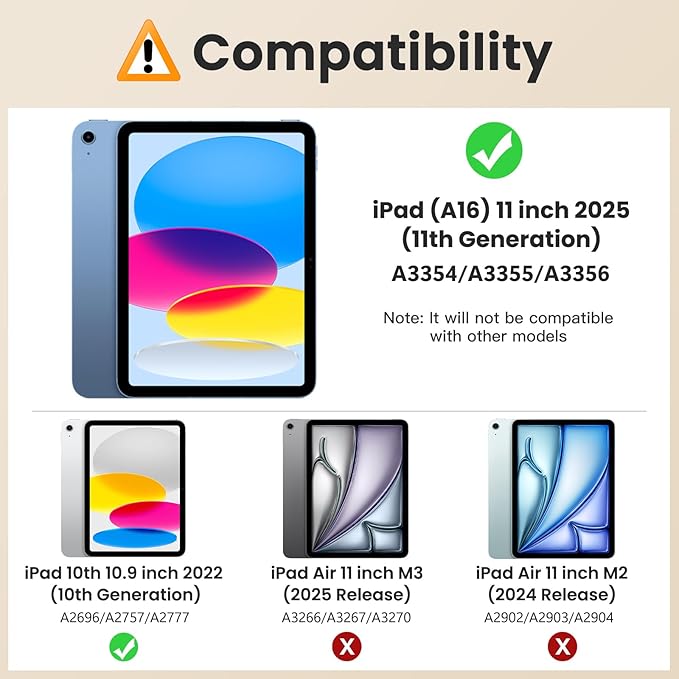 MoKo for iPad (A16) 11th Generation Case 11 inch 2025, iPad 10th Generation Case 10.9" 2022 with Pencil Holder & Pocket, Premium Leather Folio Stand Cover, Multiple Viewing Angles,SparklingWhiteSilver