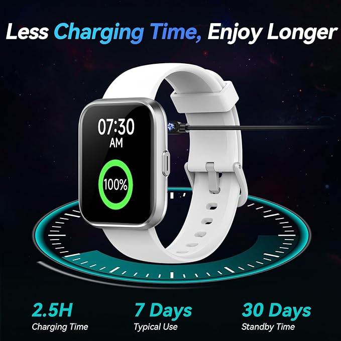 Fitpolo Smart Watches for Men/Women, 1.8'' Alexa Built-in Fitness Tracker Watch with Bluetooth Calls, IP68 Waterproof, Heart Rate/Sleep/SpO2/Stress Monitor, 110 Sport Modes for Android & iPhone