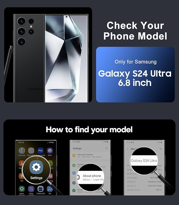 Red2Fire for Samsung Galaxy S24 Ultra Case, [Military Grade Drop Protection] Non-Slip Heavy Duty Full Body Shockproof Protection Phone Case for S24 Ultra Case 6.8 inch, Clear