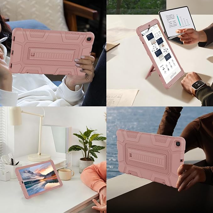 Case for Samsung Galaxy Tab A 10.1 2019, Hybrid Shockproof Rugged Drop Protection Cover with Kickstand for Samsung Galaxy Tab A 10.1 Inch SM-T510 / T515(Rose Gold)