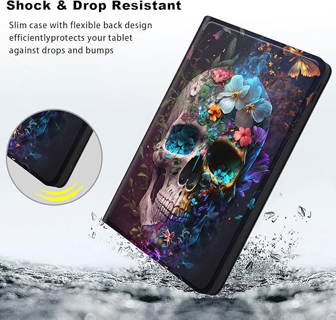 Slim Case for Samsung Galaxy Tab S10 FE / S9 FE 5G 10.9" & Tab S9 11", PU Leather Protective Cover, Multi-Angle Stand, Auto Sleep/Wake, Skeleton