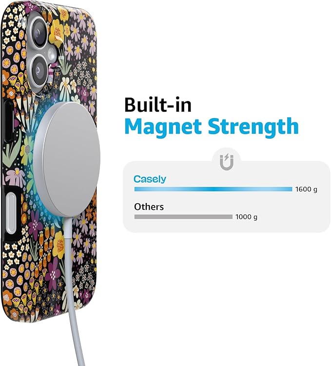 Casely iPhone 17 Case | Falling for You | Plum Floral | Compatible with MagSafe | Classic Ultra Slim Design