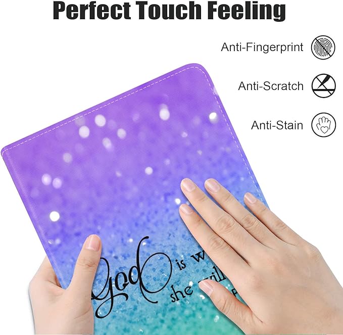 Case for Samsung Galaxy Tab A7 10.4 inch 2022/2020 (SM-T500/T503/T505/T507/T509), Premium PU Leather Stand Folio Cover with Auto Sleep/Wake, Quote Bible Verse Psalm 46:5
