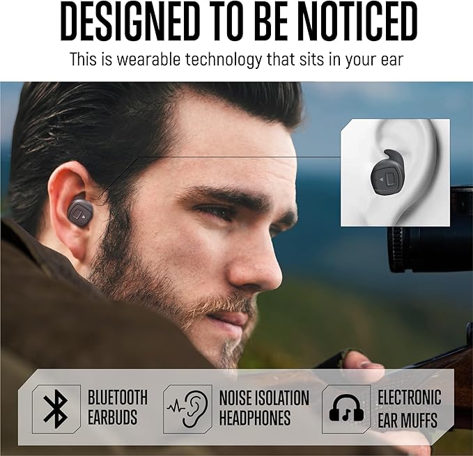 GLORYFIRE Shooting Ear Protection Earplugs, Bluetooth Hearing Protection Earbuds for Noise Reduction