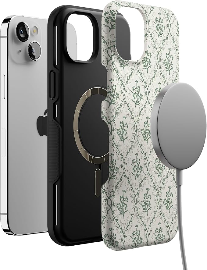 Casely iPhone 14 Case | Sage Tapestry | Floral Vines | Compatible with MagSafe | Bold Protective Design