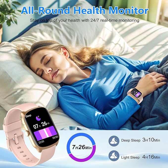 Smart Watch for Men Women, 1.95"HD Curved Screen Smartwatch (Dial/Answer Calls), Heart Rate Sleep Monitor Fitness Smartwatch, 112+Sports Modes Activity Trackers,IP68 Waterproof Watches for Android iOS