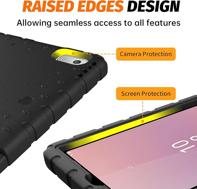 for Lenovo Tab M9 Case, New Kids Heavy Duty Cover with Convertible Handle Stand for Lenovo Tab M9 9.0 Inch 2023, Black