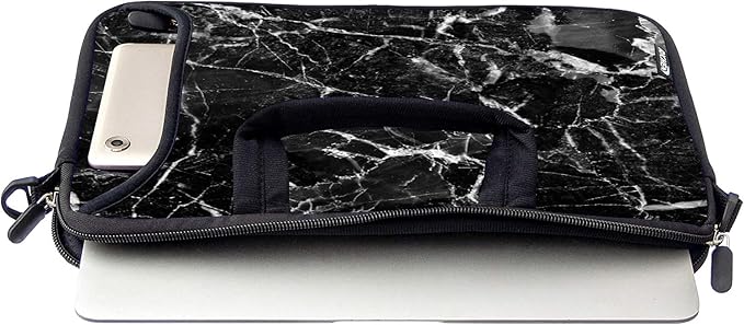 RICHEN 10 inches Messenger Bag Carrying Sleeve with Handle Accessory Pocket Fits 7 to 10-Inch Laptop/Notebook/ebooks/Kids Pad (7-10.2 inch, Black Marble)