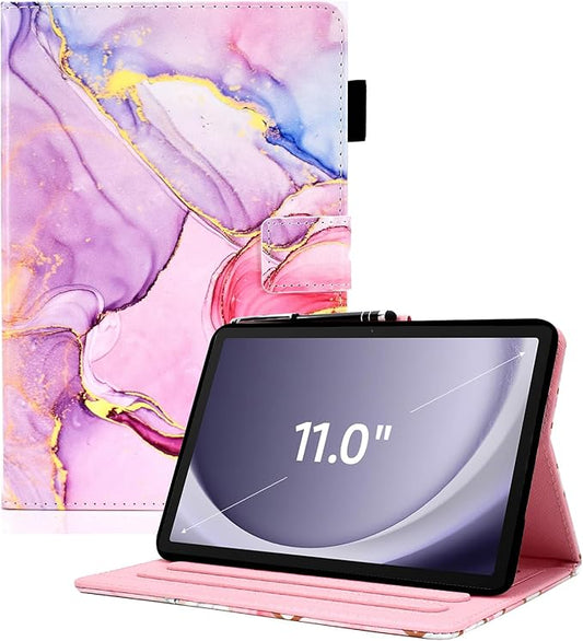 DTangLsm Case for Samsung Galaxy Tab A9 Plus/A9+ 5G 11 Inch 2023 (SM-X210/X216/X218) Multi-Angles Viewing Smart PU Leather Stand Cover with Auto Wake/Sleep for Galaxy Tab A9+ Case,Pink Marble
