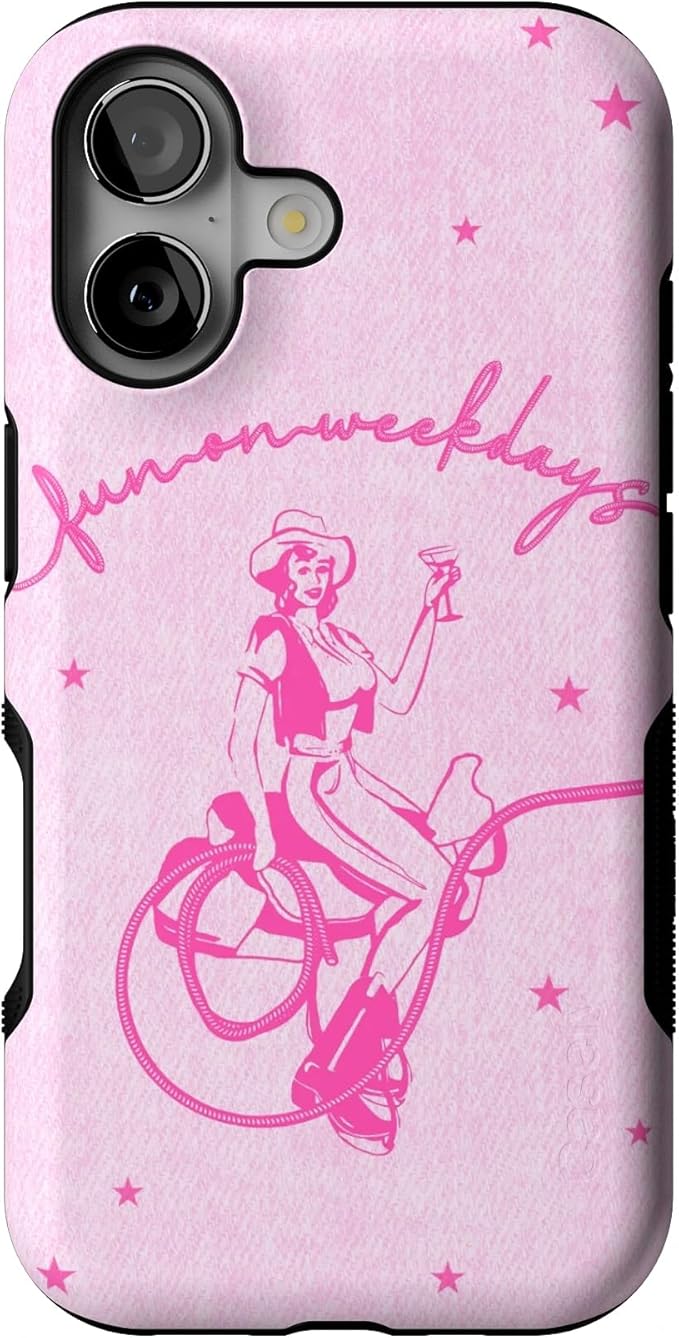 Casely iPhone 17 Case | Denim Cowgirl | Fun on Weekdays | Bold Protective Design | Compatible with MagSafe