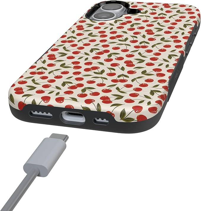 Casely iPhone 17 Case | Cherry on Top | Red Cherries | Compatible with MagSafe | Bold Protective Design
