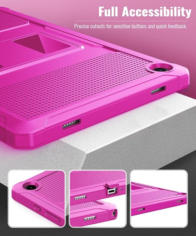 MoKo Case Fit Galaxy Tab A9 Plus 11-Inch 2023 (SM-X210/X216/X218), Shockproof Full Body Rugged Stand Back Cover Built-in Screen Protector Fit Galaxy Tab A9+ 11" 2023, Pitaya Red