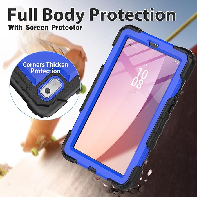 HXCASEAC Case for Lenovo Tab M9 2024/2023 (TB-310FU), with Screen Protector/Rotating Hand Strap/Sturdy Stand, Protective Cover for Lenovo M9 Tablet Case 9 inch, Blue