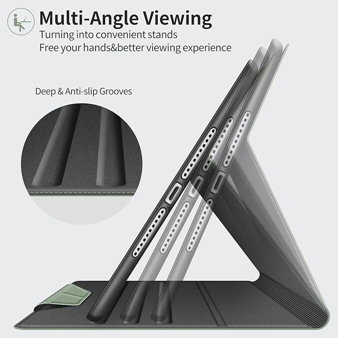 H HOLIMET Case for iPad 9th Generation 10.2 Inch 2021 iPad 8th 7th Generation 2020/2019 with Pencil Holder Vegan Leather Auto Sleep/Wake Smart Shockproof Protective Cover