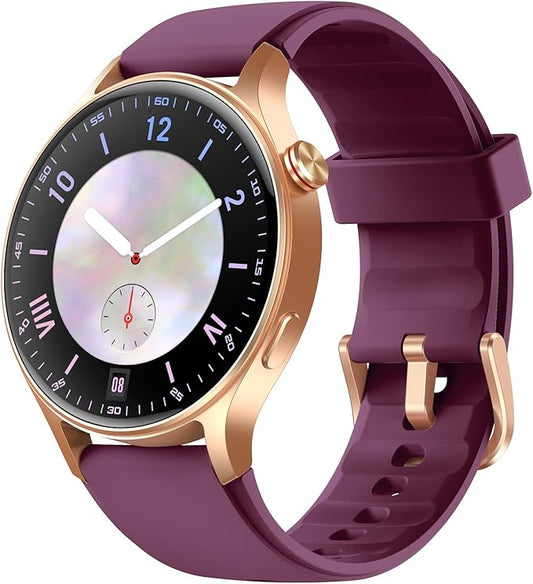Fitpolo Smart Watch for Women,1.3" AMOLED Touchscreen Fitness Tracker, Make/Answer Calls, Heart Rate SpO2 Monitor,IP68 Waterproof,Sleep Activity Tracking Smartwatch for Android Phones iPhone (Purple)