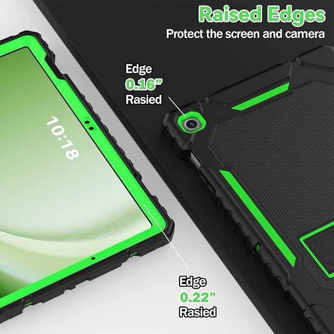 Grifobes for Samsung Galaxy Tab A9 Plus 11 Inch 2023 Cases, Heavy Duty Shockproof Rugged Cover for New Samsung Tablet A9+ 11" Case (SM-X210/X216/X218) with Kickstand for Kids, Black+Green