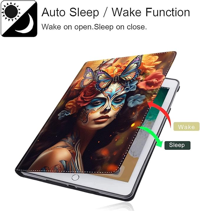 Case for Galaxy Tab A9 Plus ， Auto Sleep/Wake Multi-Angle Viewing Slim Folio Stand Cover for Samsung Galaxy Tab A9+/A9 Plus 11 Inch 2023 (SM-X210/X216/X218), Butterfly Girl