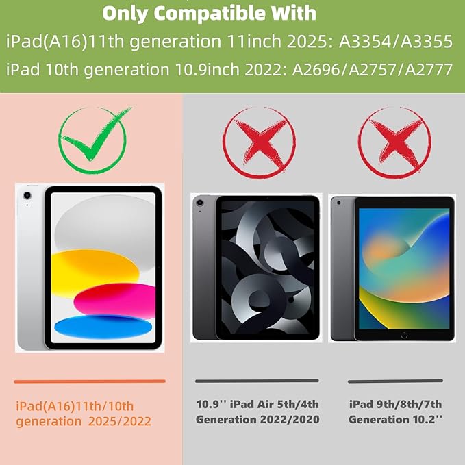 Magnetic A16 Case for iPad 10.9 Inch Case iPad 11th/10th Generation(A16)Slim with Strong Magnetic Pen Holder[Auto Sleep/Wake]Cover 11th/10th Gen Absorbing Pad Stand,Card Slot,Business Navy Blue