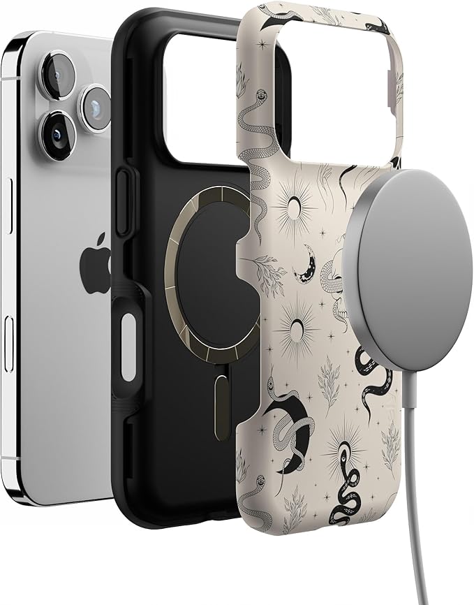 Casely iPhone 17 Pro Case | No Further Explanation | Snakes & Skulls | Bold Protective Design | Compatible with MagSafe