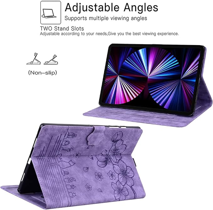 Lenovo Tab M11 / K11 LTE 11" Tablet Case - PU Leather with Pen Holder, Magnetic Cover Folio Stand - Purple