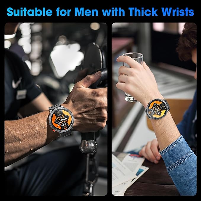 Military Smart Watch for Men 1.75" HD AMOLED Display 730mAh Battery Smart Watches with LED Flashlight for Android iOS（Bluetooth Call Answer/Dial Calls） Fitness Tracker with Heart Rate