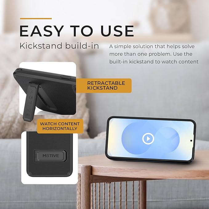 MOTIVE Compatible with Samsung Galaxy s25 case Holster, [10FT Military Grade Drop Protection] with Screen Protector, for s25 Belt Clip case 6.2” | Ranger V2 [Fits s24 Phone]