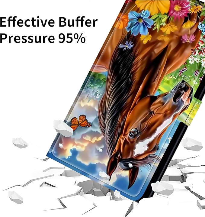 for Walmart Onn 10.4" Tablet Pro 2023 (Model:100110603) Case Dluggs 360 Degree Rotating Smart Protective Stand Cover for Walmart Onn 10.4 Inch Pro Tablet-Lovely Horse