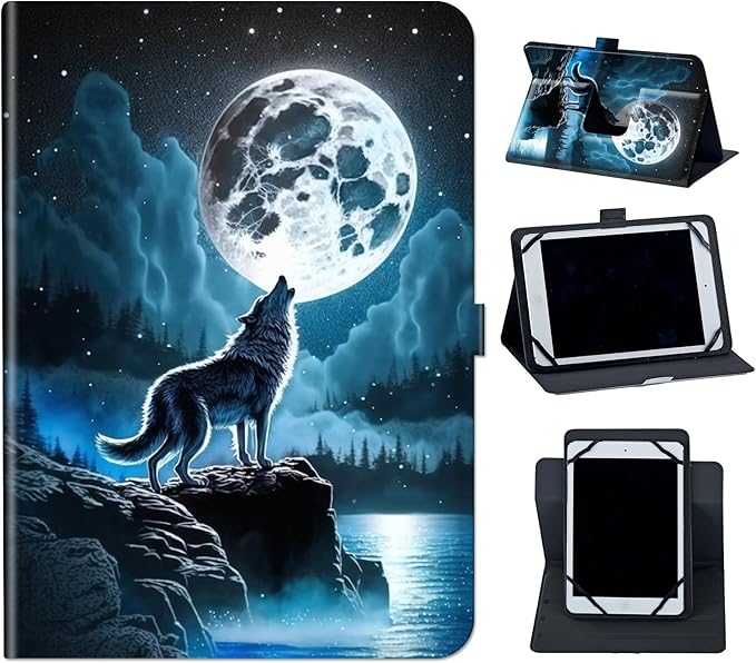 Case for Lenovo Tab P11 Pro Gen 2 11.2" 2022,Mxfdegf 360 Degree Rotating Stand and Magnetic Closure Case for 11.2 inch Lenovo Tab P11 Pro 2nd Generation,Nebula/Galaxy Wolf Moon