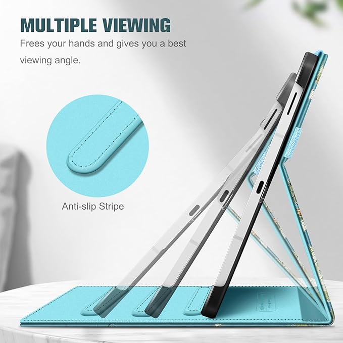 Fintie Case for Samsung Galaxy Tab S10 Lite/ S10 FE/ S9 FE 5G 10.9 Inch/Tab S9 11 Inch with S Pen Holder, Multi-Angle Viewing Protective Cover with Pocket, Auto Sleep/Wake, Blossom