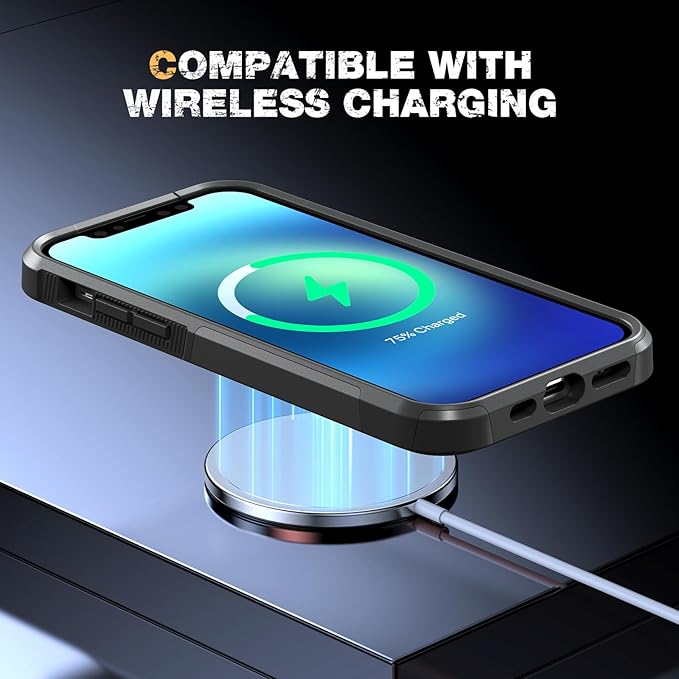 Diaclara Designed for iPhone 12 Case/iPhone 12 Pro Case, [with Privacy Screen Protector] [Anti Spy] [Military Grade Drop Protection] Heavy Duty Full-Body Shockproof Phone Case, Black