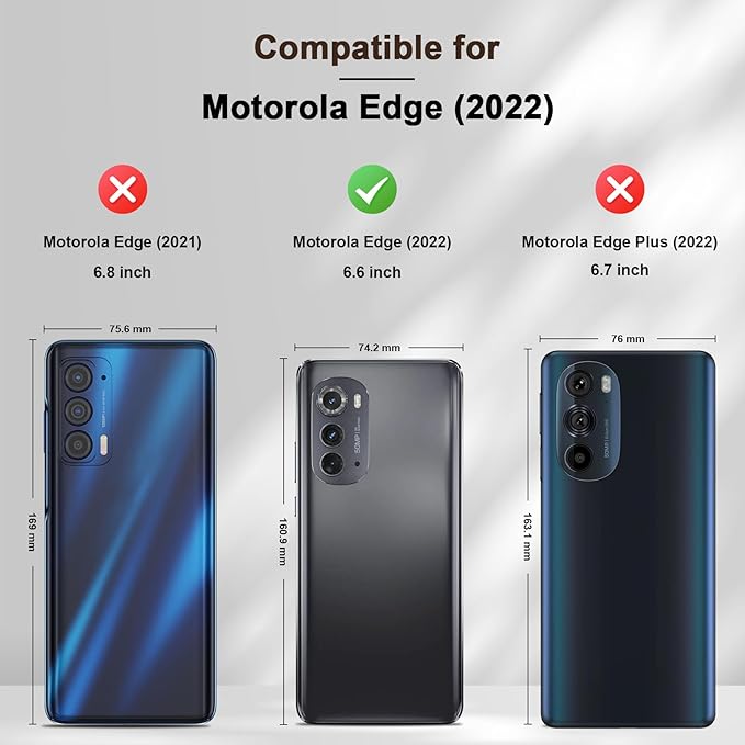 Jasonyu Flip Wallet Case for Motorola Edge (2022) Moto,Leather Magnetic Folio Cover with Card Holder,Kickstand - TPU Shockproof Durable Protective Phone Case,Brown