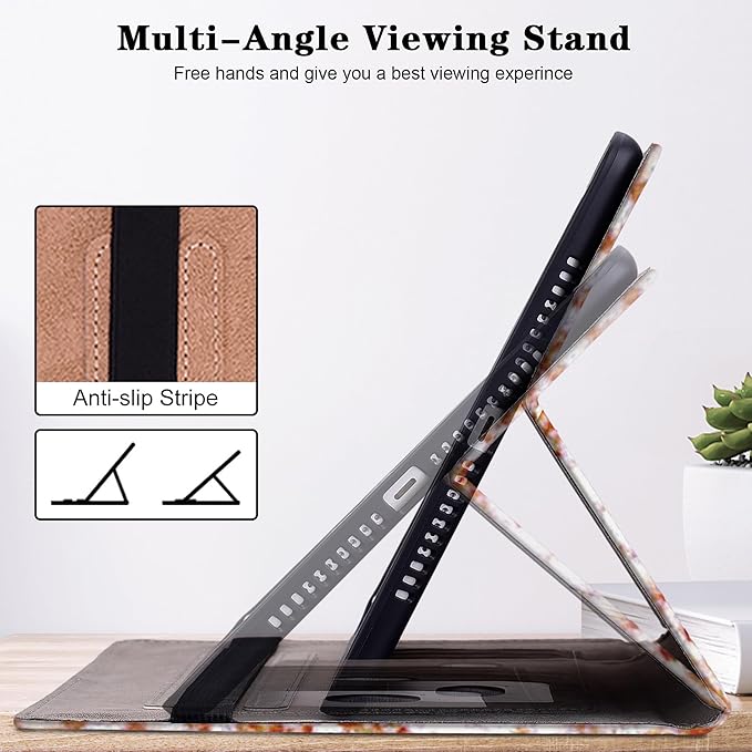 Case for Lenovo Tab M9 Cover 9.0 inch (TB-310FU,2023 Released), Premium PU Leather Flip Stand Case with Elastic Band/Card Slots/Pen Holder for Lenovo Tab M9 Tablet - Diamond Peach