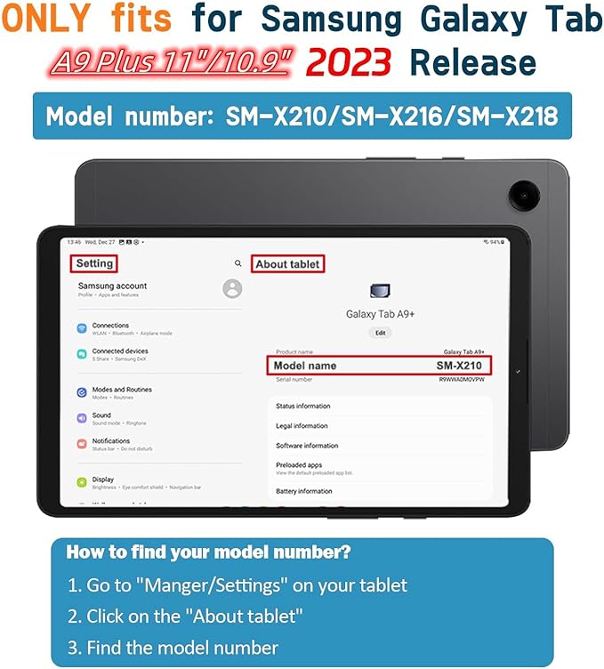 AVAWO Kids Case for Samsung Galaxy Tab A9+/A9 Plus 11 Inch 2023 Case, with Strap, Shockproof Lightweight Handle Stand 2023 Model (SM-X210/X216/X218) with Lanyard, Blue