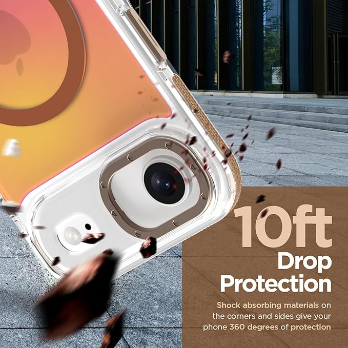 MOWIME Magnetic Case for iPhone Air [Compatible with Magsafe] [Cute Fashion Fluorescent Design] [1 Screen Protector] Slim Translucent Matte Case for iPhone Air 6.5" 2025, Desert