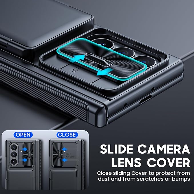 for Samsung Galaxy Z Fold 7 Case Wallet RFID [Cards Holder][Camera Cover][Kickstand] Full Body Shockproof Silicone Protective Phone Case for Galaxy Z Fold 7 Case(Black)