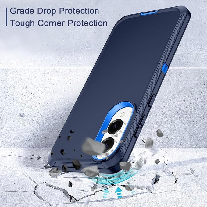 for Samsung Galaxy S25 Edge Case Heavy Duty Protective Shockproof Dropproof 3-Layer Full Body Protection [Without Screen Protector] Tough Rugged Case for Galaxy S25 Edge,Navy Blue