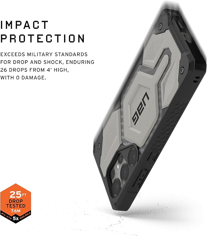 URBAN ARMOR GEAR UAG for Samsung Galaxy S25 Ultra Case 6.9" Monarch Pro - Compatible with Magnetic Charging Rugged Military Drop Tested Protective Cover, Titanium