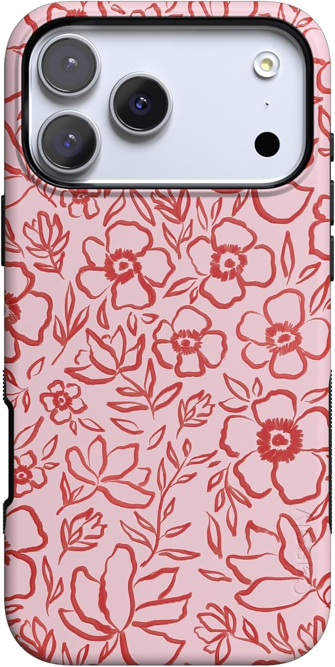Casely iPhone 17 Pro Case | Blush Garden | Floral Doodle | Compatible with MagSafe | Bold Protective Design
